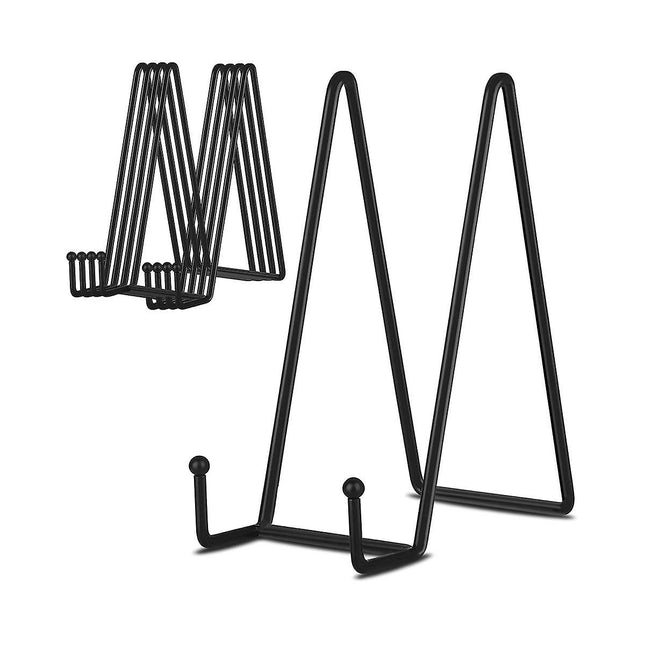 8 Inch Black Metal Plate Stand Holder for Picture, Decorative Plate, Book Compatible with Various Brands.