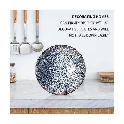 8 Inch Black Metal Plate Stand Holder for Picture, Decorative Plate, Book Compatible with Various Brands.