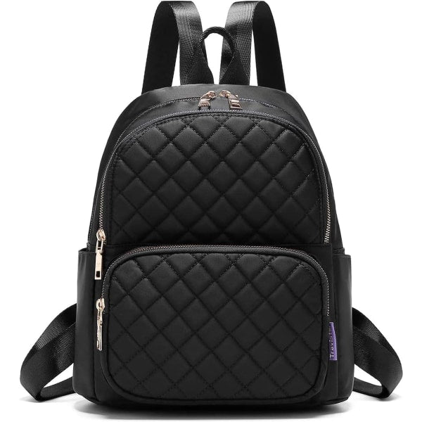 Women's Casual Backpack - Anti-Theft Nylon Small Backpack, Black.