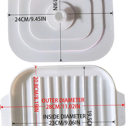 Microwave Tray for Bacon, 30 x 20 x 0.8 cm Silicone Bacon Pan with Lid and Handle, Crispy Bacon Maker.