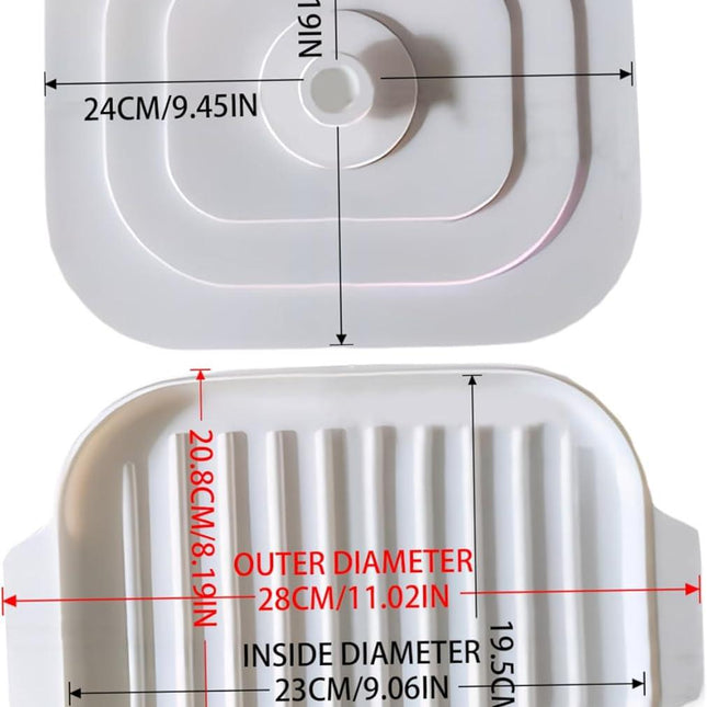 Microwave Tray for Bacon, 30 x 20 x 0.8 cm Silicone Bacon Pan with Lid and Handle, Crispy Bacon Maker.