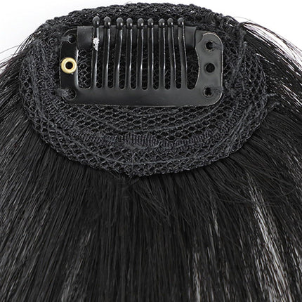 Clip-in Bangs Made of Real Hair, French Bangs Extensions | Natural Colored Clip-on Bangs, Hair Fringe for Women and Girls Natural Black.