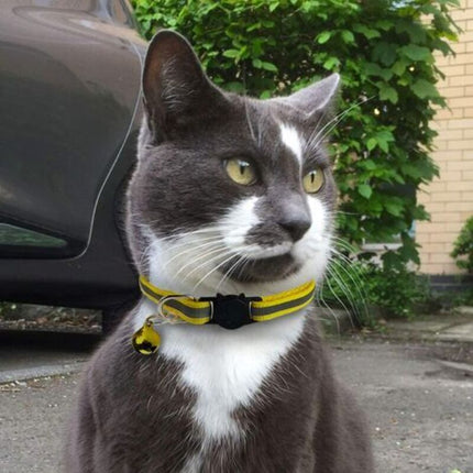 Adjustable Reflective Collars for Cats and Puppies with Bell and Safety Buckle, 6X Multicolor Pet Accessories.