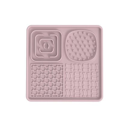 Dog Lick Mat Pink Square Food Bowl.