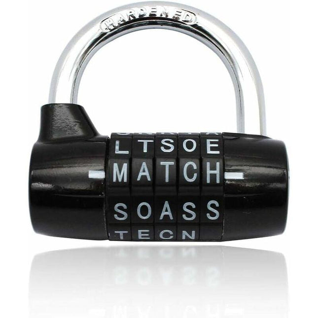 Waterproof and Rustproof 5 Letter Combination Lock for Cabinets, Schools, Businesses, and Homes.