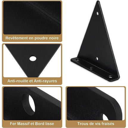 Package Triangle Shelf Brackets, 14cm Iron Floating Shelf Brackets, Metal Wall Mounted Shelf Brackets for DIY Open Shelf Ikodm.