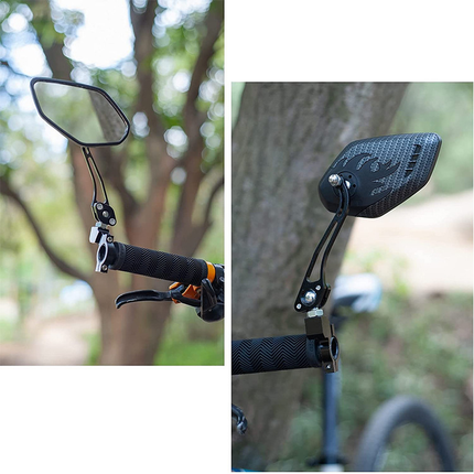 Bicycle Mirrors, [Upgraded Version] Two pcs HD Safety Glass Adjustable Rearview Mirrors for Mountain Bike, Adjustable Glass Rearview Mirror.