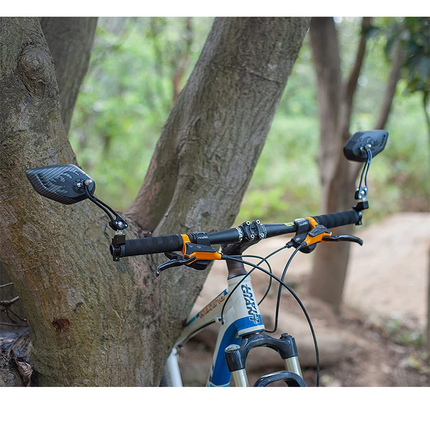 Bicycle Mirrors, [Upgraded Version] Two pcs HD Safety Glass Adjustable Rearview Mirrors for Mountain Bike, Adjustable Glass Rearview Mirror.