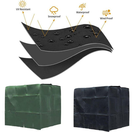 Water Tank Cover, IBC Tank Cover for 1000L Tank, Water Tank Container Protective Cover, Dustproof Anti-UV Anti-Rain, 120x100x116cm (Green).