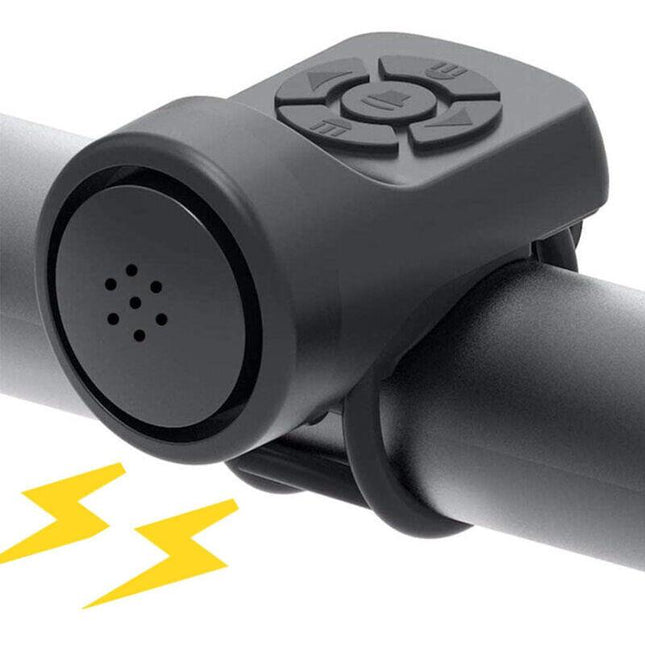 Electric Bicycle Horn 120dB, Portable USB Charging Rubberskin Bell with Alarm for Mountain and Road Bike..
