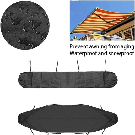 Awning Dust Cover, 3m Patio Awning Dust Cover Black Patio Awning Storage Cover, Waterproof Winter Protection, AAFGVC.