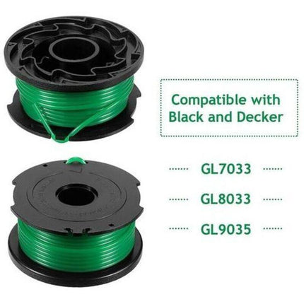 Pack of 6 spools of line for Black and Decker GL7033, GL8033, GL9035 grass trimmer, 6 m,.