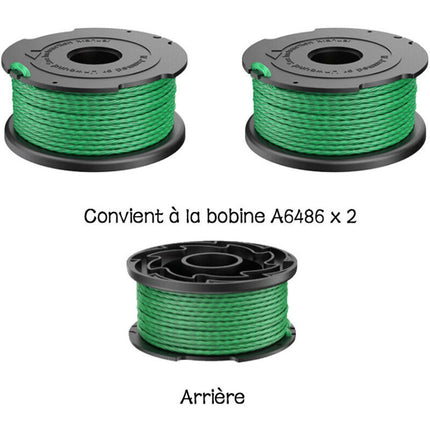 Green Trimmer Line Spool 2-Pack Compatible with Black \u0026 Decker GL7033 GL8033 GL9035 A6482 Grass Trimmer.