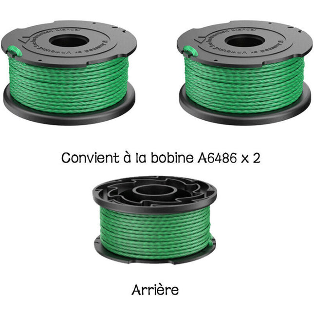 Green Trimmer Line Spool 2-Pack Compatible with Black \u0026 Decker GL7033 GL8033 GL9035 A6482 Grass Trimmer.