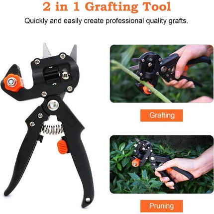 Professional Grafting Scissors Garden Scissors Tree Grafting Pliers Garden Grafting Kit for Trees (Black Cloth Bag + Rubber Band + Membrane).