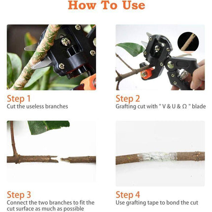 Professional Grafting Scissors Garden Scissors Tree Grafting Pliers Garden Grafting Kit for Trees (Black Cloth Bag + Rubber Band + Membrane).