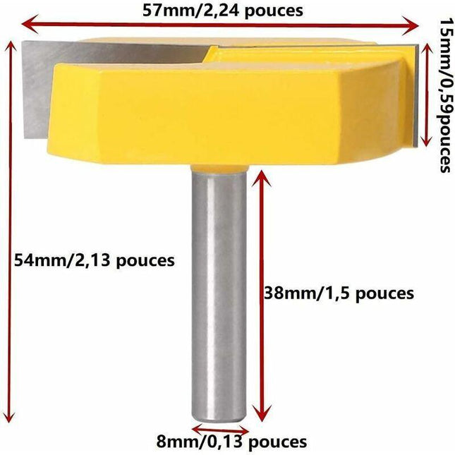 Router, Edge Router, 8mm Router, Bottom Cleaning Router, T-Slot Routers, 8x57mm Bottom, Yellow Blade, from DE.