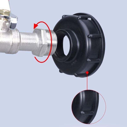 1000L Tank Faucet with Garden Hose Tap Adapter, S60X6 IBC Faucet Connector, Garden Faucet for Rainwater Harvester. Plastic 1\/2.
