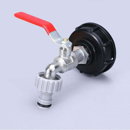 1000L Tank Faucet with Garden Hose Tap Adapter, S60X6 IBC Faucet Connector, Garden Faucet for Rainwater Harvester. Plastic 1\/2.