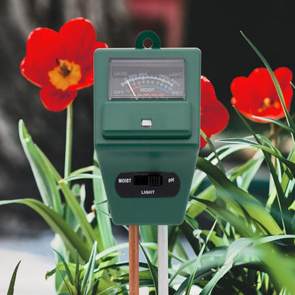 3-in-1 Soil pH Moisture Meter Test Kit for Flowers Grass Plant Garden Lawn with Probe.