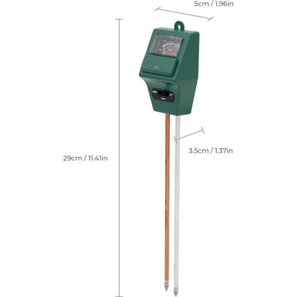 3-in-1 Soil pH Moisture Meter Test Kit for Flowers Grass Plant Garden Lawn with Probe.