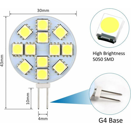 G4 LED Bulb Cool White 6000K Non-Dimmable 6-Pack.