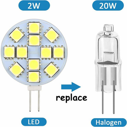 G4 LED Bulb Cool White 6000K Non-Dimmable 6-Pack.