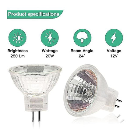 MR11 GU4 Halogen Bulbs 12V 20W Dimmable (12-Pack) for Ceiling Lighting.