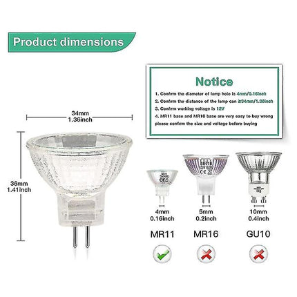 MR11 GU4 Halogen Bulbs 12V 20W Dimmable (12-Pack) for Ceiling Lighting.