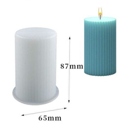 White Silicone Ribbed Candle Mold DIY for Halloween Candles.