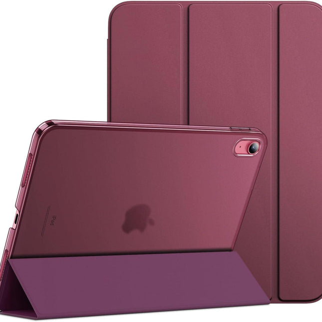 iPad (A16) 11th/10th Generation Case, Slim Stand Hard Back Cover with Auto Wake/Sleep Function, Burgundy.