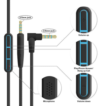 Bose QuietComfort QC25 Replacement Audio Cable Compatible with Bose.