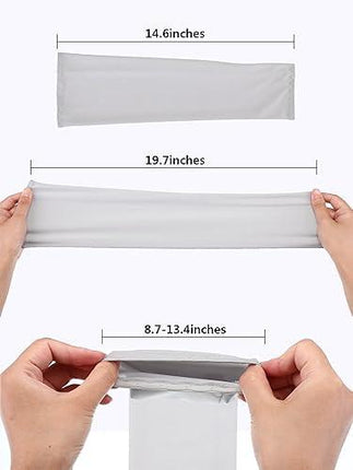 8-Pack Unisex UV Protective Arm Warmers for Cooling White Black Gray Blue, Ice Silk.