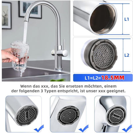M18.5 Faucet Aerator 6-Pack External Thread Water Saver with 2 Aerator Keys.
