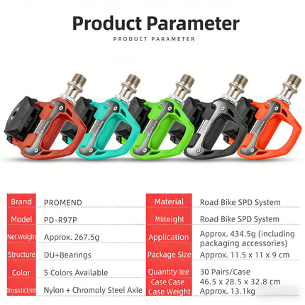 PROMEND bicycle clipless pedals, compatible with SHIMANO SPD-SL system.
