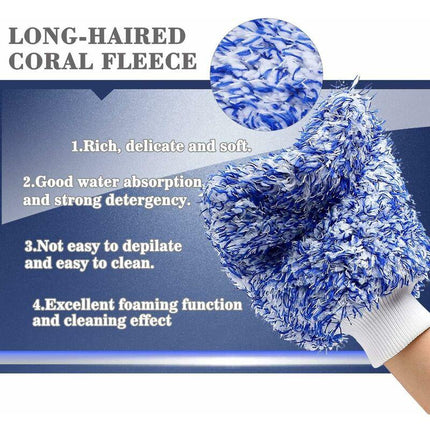 Microfiber Car Wash Mitt Gloves Super Absorbent Chenille for Kitchen and Auto Cleaning.