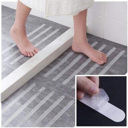 24 Anti-Slip Stickers Shower Stickers Bath Safety Strips Transparent Self-Adhesive Anti-Slip Strips Stickers for Bathtubs Showers (2 x 38cm).