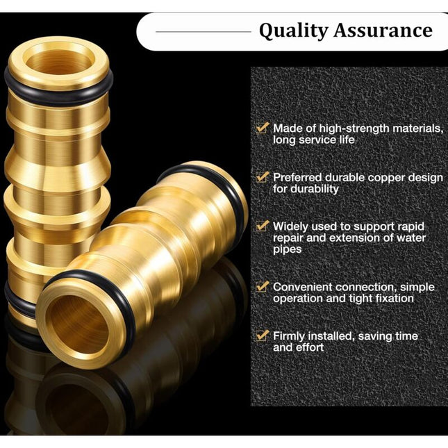 Brass Garden Hose Connectors Double Male 4 Set Compatible with Garden Hose Faucet.