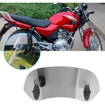 Motorcycle Windshield Wind Deflector - Adjustable Clip-On Tawny Windscreen Accessories.