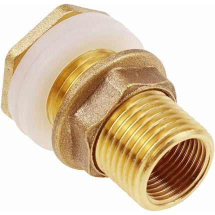 St Water Feed-through 4.2cm 1/2"" Brass Water Connection for Faucet / Barrel / Rainwater Tanks.