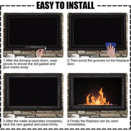 3mm x 1cm x 3m Heat Resistant Fiberglass Gasket - Self Adhesive Chimney Seal for Wood Stoves & Open Fireplaces, Up to 550°C.
