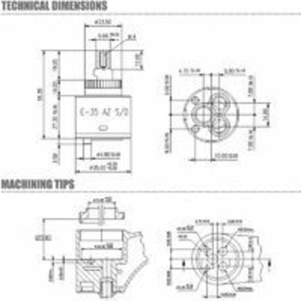 DEBUNS Ceramic Faucet Insert 35MM for Mixer Valve Replacement.