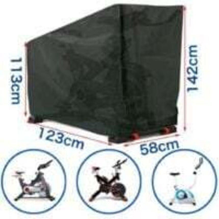 Waterproof Exercise Bike Cover - 123 x 58 x 113/142 cm - Dustproof and Sunproof - for Outdoor Cycling.
