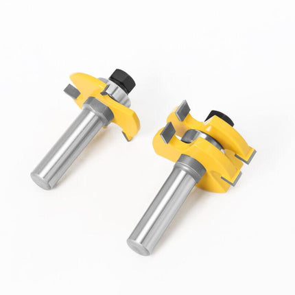 8mm Shank T-Slot Milling Cutter Set, 2Pcs 3-Flute Woodworking Tools.