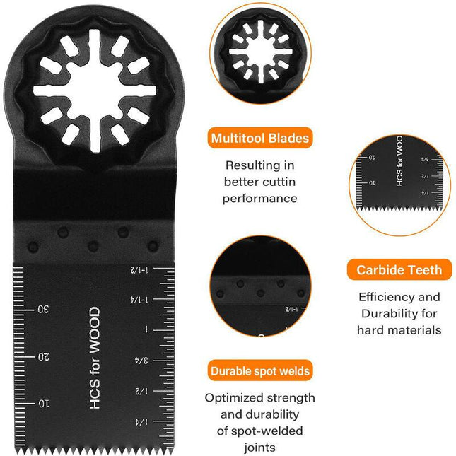 10pcs Oscillating Saw Blades, Oscillating Multitool Accessory Set, Universal Saw Blade for Dremel, Bosch, Makita, Fein.