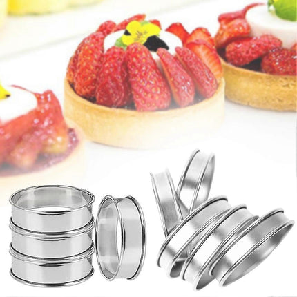 4pcs Stainless Steel Muffin Rings Nonstick Muffin Rings Pastry Rings for Home Baking.