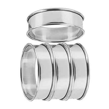 4pcs Stainless Steel Muffin Rings Nonstick Muffin Rings Pastry Rings for Home Baking.