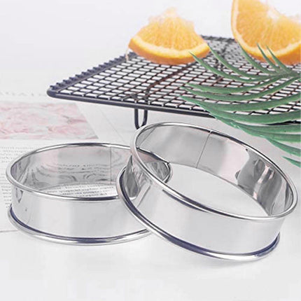 4pcs Stainless Steel Muffin Rings Nonstick Muffin Rings Pastry Rings for Home Baking.