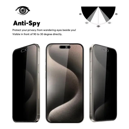 iPhone 16 Pro Max Privacy Tempered Glass Screen Protector 3-Pack.