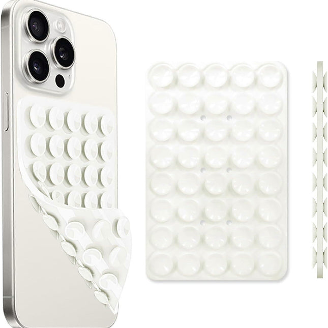 Silicone Suction Cup Phone Case Mount Handsfree Holder White Compatible with Phone Accessories for Selfies Videos Strong Grip Double Sided.